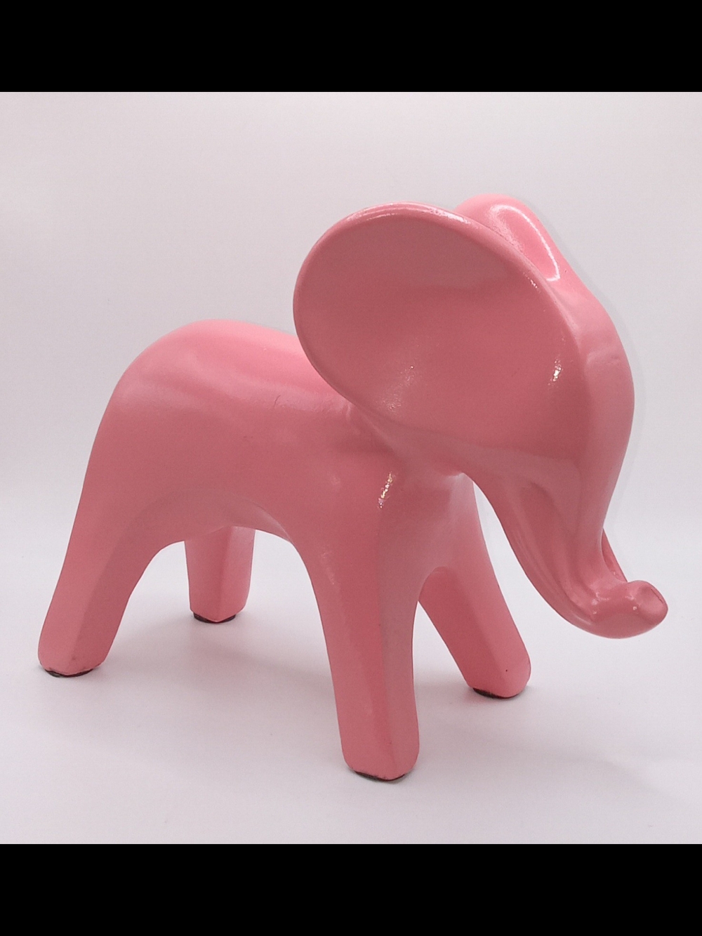 Hobby Lobby Wooden Glossy Pink Elephant Figurine